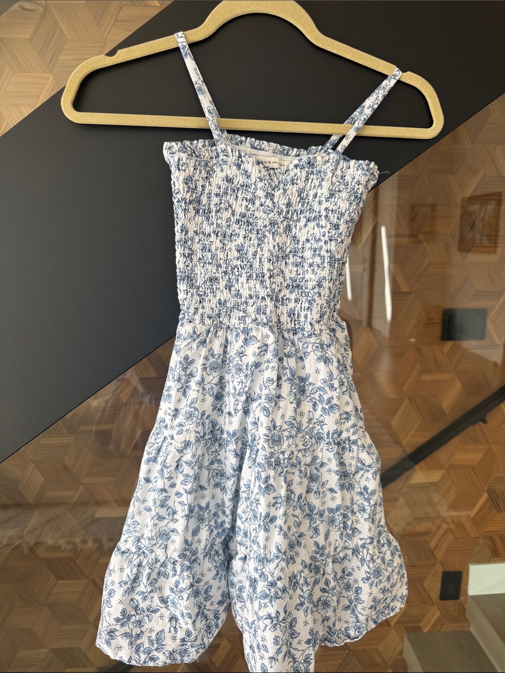 Janie and Jack White and Blue Floral Smocked Sundress